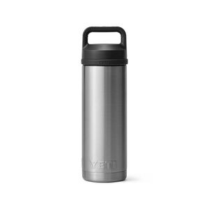 YETI Silver Bottle with Black Lid